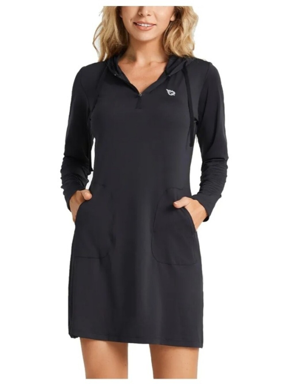 NWT BALEAF Women's UPF 50+ Quarter Zip Long Sleeve Hooded Beach Cover Up